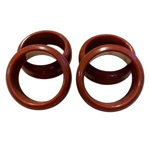 Vintage 1960s/70s Set Of 16 Hong Kong Plastic Napkin Rings Brown